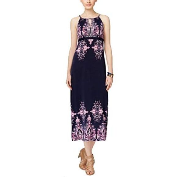 INC International Concepts Petite Printed Empire Waist Maxi Dress - Picture 2 of 4